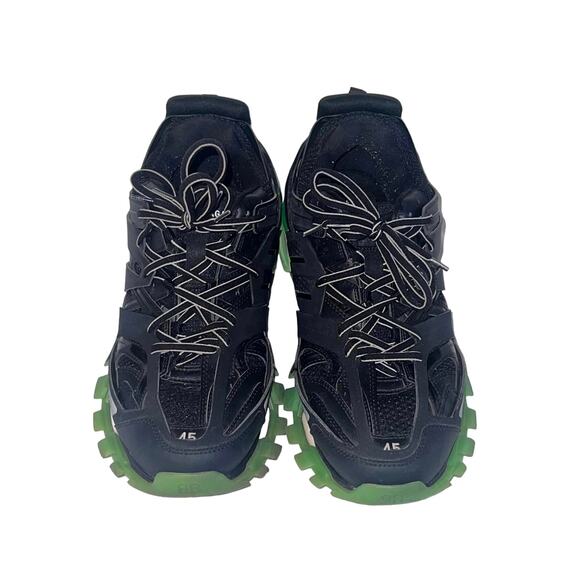 Balenciaga Track Trainer Black & Green Men’s Sneakers Size 12 - Picture 1 of 9